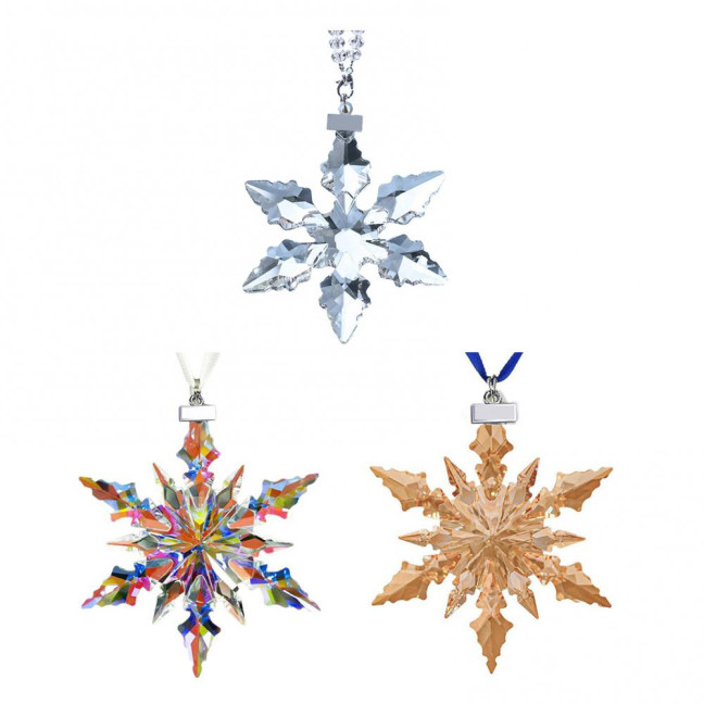 Faux Crystal Snowflake Ornament Sparkly Clear Faceted Snowflake Christmas Tree Ornament for Winter Wonderland Decoration Holiday Party Favors