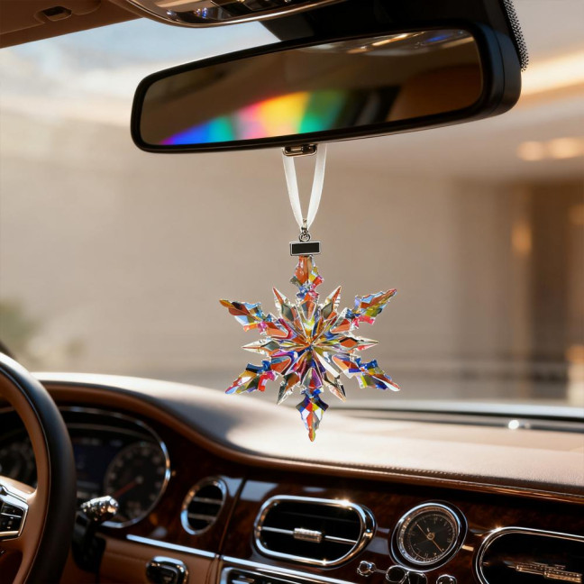 Faux Crystal Snowflake Ornament Sparkly Clear Faceted Snowflake Christmas Tree Ornament for Winter Wonderland Decoration Holiday Party Favors