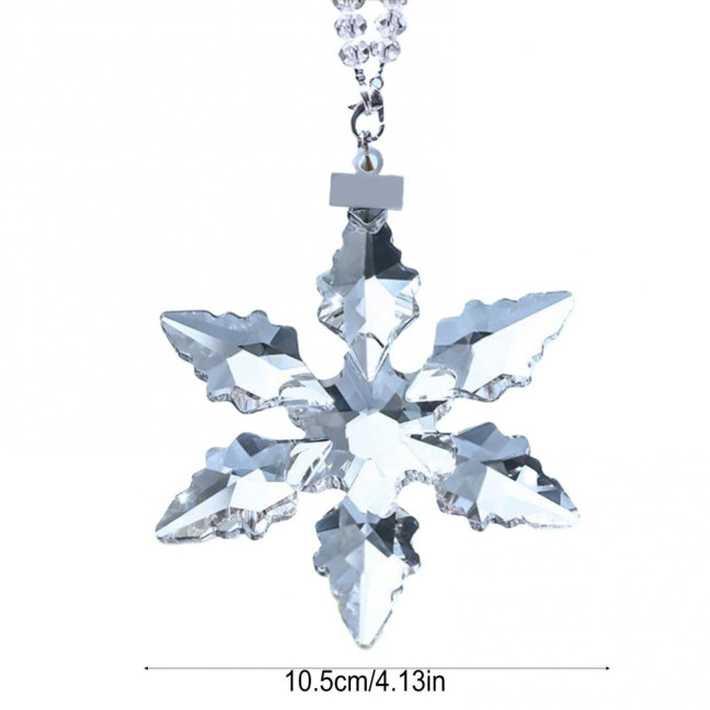 Faux Crystal Snowflake Ornament Sparkly Clear Faceted Snowflake Christmas Tree Ornament for Winter Wonderland Decoration Holiday Party Favors