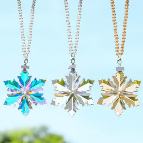 Faux Crystal Snowflake Ornament Sparkly Clear Faceted Snowflake Christmas Tree Ornament for Winter Wonderland Decoration Holiday Party Favors