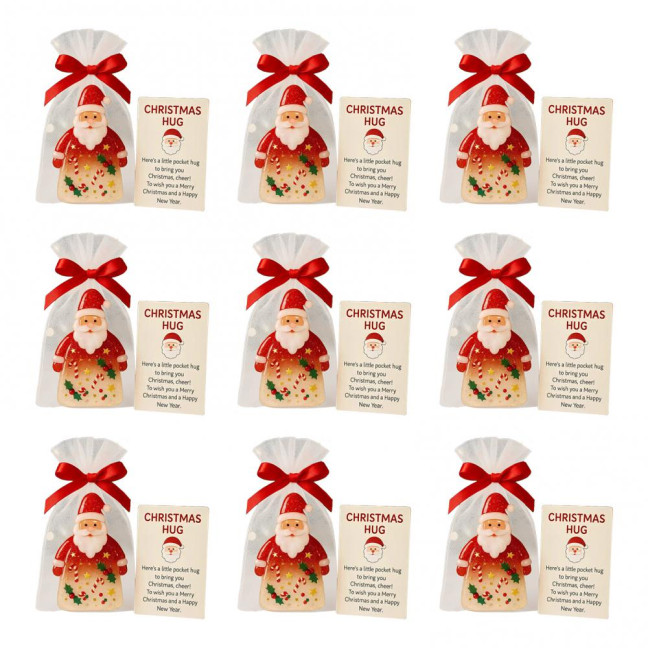 Christmas Pocket Hug Gift with Encouragement Cards Santa Claus Mini Charm Ornament Emotional Support Christmas Pocket Hug Gift with Encouragement Cards Santa Claus Mini Charm Ornament Emotional Support