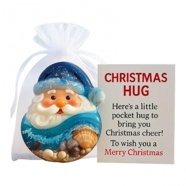 Christmas Pocket Hug Gift with Encouragement Cards Santa Claus Mini Charm Ornament Emotional Support Christmas Pocket Hug Gift with Encouragement Cards Santa Claus Mini Charm Ornament Emotional Support