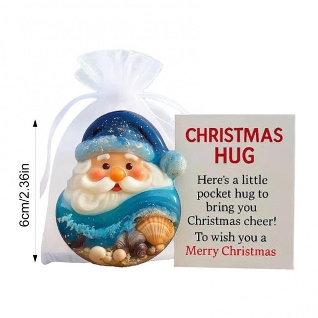 Christmas Pocket Hug Gift with Encouragement Cards Santa Claus Mini Charm Ornament Emotional Support Christmas Pocket Hug Gift with Encouragement Cards Santa Claus Mini Charm Ornament Emotional Support