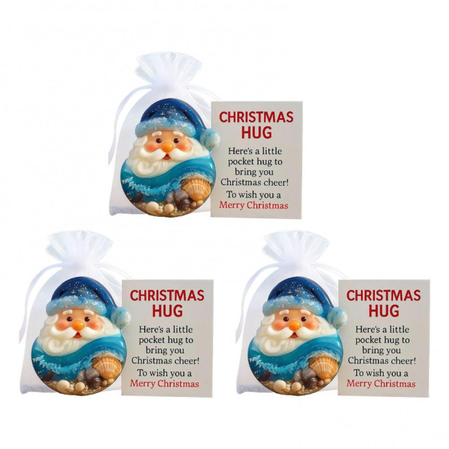 Christmas Pocket Hug Gift with Encouragement Cards Santa Claus Mini Charm Ornament Emotional Support Christmas Pocket Hug Gift with Encouragement Cards Santa Claus Mini Charm Ornament Emotional Support