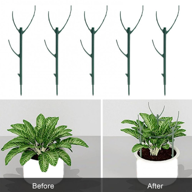 3/5/10Pcs/Set Monstera Plant Support Stake Stackable Garden Plant Support Pole Indoor Outdoor Tall Potted Climbing Plant Holder Stick Moss Pole 