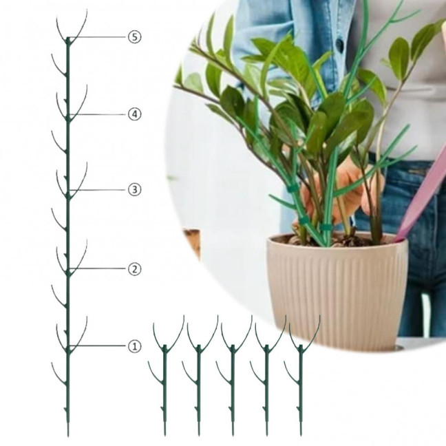 3/5/10Pcs/Set Monstera Plant Support Stake Stackable Garden Plant Support Pole Indoor Outdoor Tall Potted Climbing Plant Holder Stick Moss Pole 