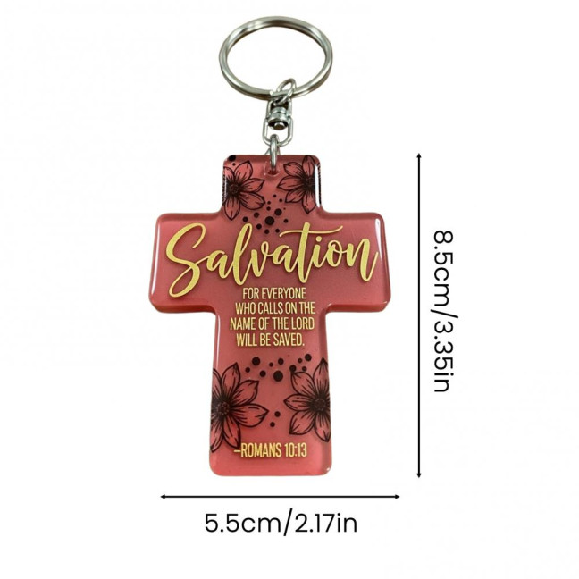 Acrylic Keychain Inspirational Scripture Ten-Shaped Pendant Keyring Religious Christian Faith Gift for Men Women Acrylic Keychain Inspirational Scripture Ten-Shaped Pendant Keyring Religious Christian Faith Gift for Men Women