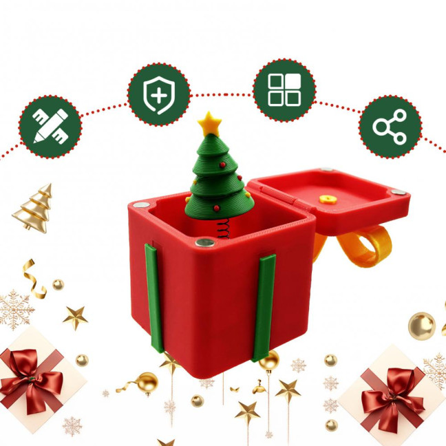 3D Printed Christmas Ornament Child-Safe Holiday Decor Stress Relief Toy Christmas Themed Event Decoration 3D Printed Christmas Ornament Child-Safe Holiday Decor Stress Relief Toy Christmas Themed Event Decoration