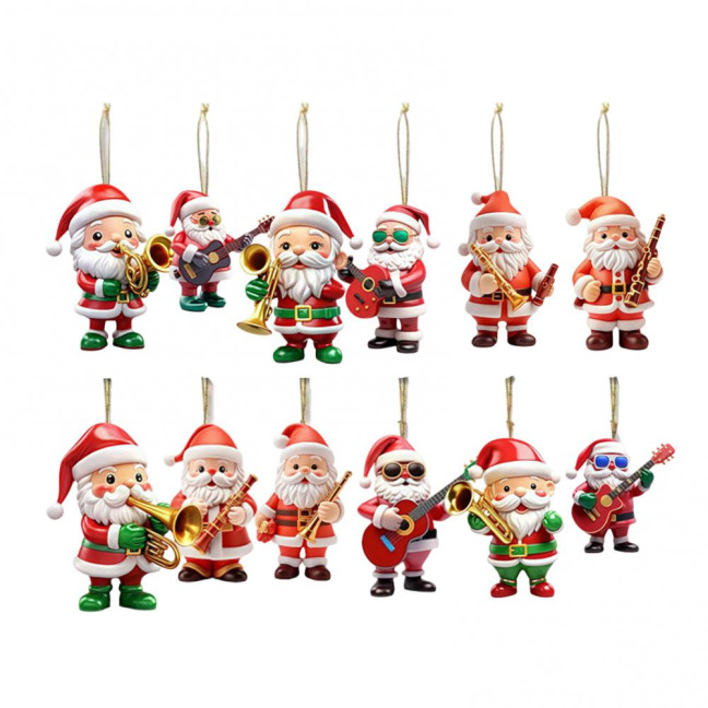 Wooden Christmas Ornament 2D Santa Claus on Hot Air Balloon/Riding Bicycle/Penguin/Elf Hanging Ornaments for Xmas Tree Holiday Party Decor Wooden Christmas Ornament 2D Santa Claus on Hot Air Balloon/Riding Bicycle/Penguin/Elf Hanging Ornaments for Xmas Tree Holiday Party Decor