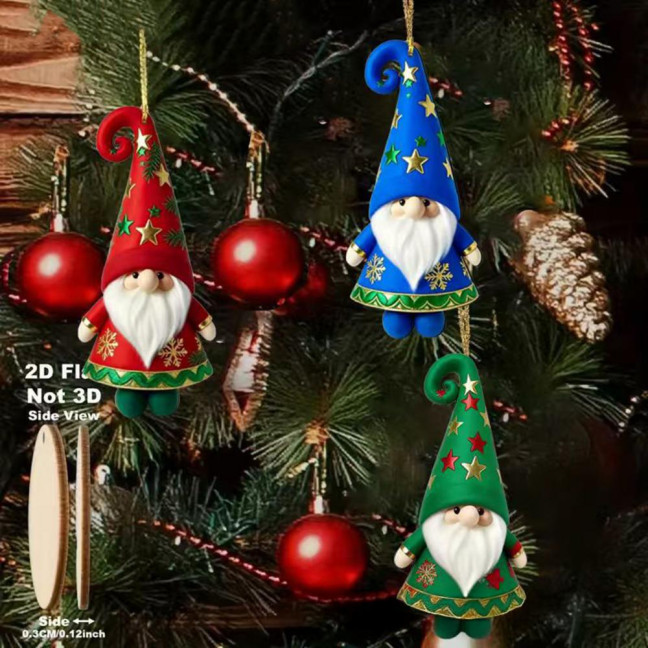 Wooden Christmas Ornament 2D Santa Claus on Hot Air Balloon/Riding Bicycle/Penguin/Elf Hanging Ornaments for Xmas Tree Holiday Party Decor Wooden Christmas Ornament 2D Santa Claus on Hot Air Balloon/Riding Bicycle/Penguin/Elf Hanging Ornaments for Xmas Tree Holiday Party Decor
