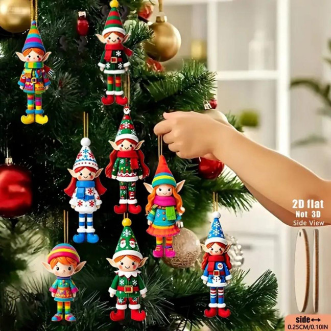 Christmas Elf Ornaments Wooden Elf Boys Girls Christmas Tree Hanging Ornaments for Home Tree Indoor Outdoor Holiday Decor Christmas Elf Ornaments Wooden Elf Boys Girls Christmas Tree Hanging Ornaments for Home Tree Indoor Outdoor Holiday Decor