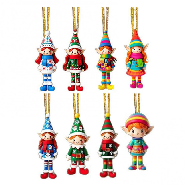 Christmas Elf Ornaments Wooden Elf Boys Girls Christmas Tree Hanging Ornaments for Home Tree Indoor Outdoor Holiday Decor Christmas Elf Ornaments Wooden Elf Boys Girls Christmas Tree Hanging Ornaments for Home Tree Indoor Outdoor Holiday Decor