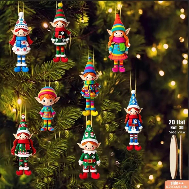 Christmas Elf Ornaments Wooden Elf Boys Girls Christmas Tree Hanging Ornaments for Home Tree Indoor Outdoor Holiday Decor Christmas Elf Ornaments Wooden Elf Boys Girls Christmas Tree Hanging Ornaments for Home Tree Indoor Outdoor Holiday Decor