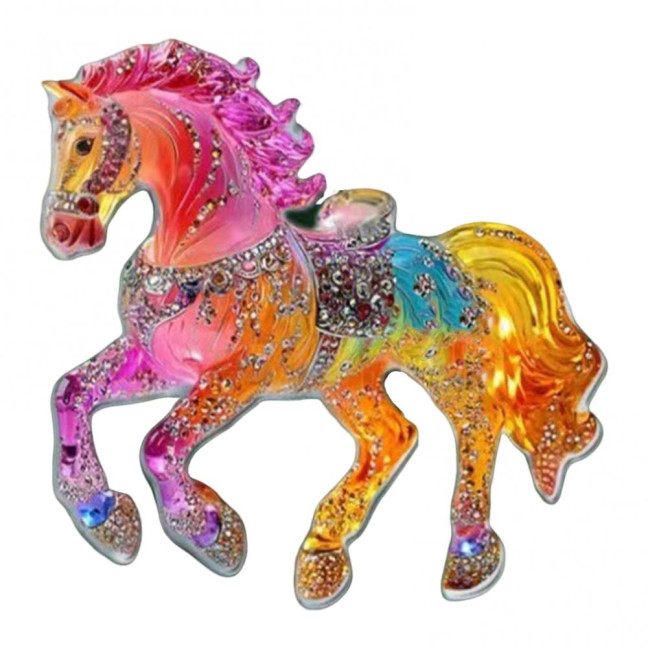 Horse Ornament Sparkly Rhinestone Horse Christmas Tree Ornament 2D Acrylic Pendant Holiday Keepsake Gifts for Women Girls Horse Lovers