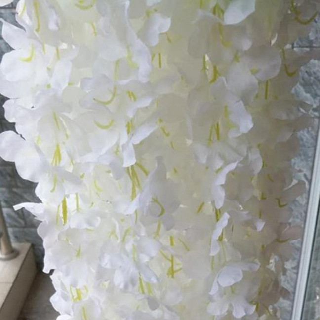20/40Pcs 30CM Artificial Wisteria Flower Garland UV Resistant Home Wedding Party Fake Flower Garland Indoor Outdoor Hanging White Faux Bloom Decoration 20/40Pcs 30CM Artificial Wisteria Flower Garland UV Resistant Home Wedding Party Fake Flower Garland Indoor Outdoor Hanging White Faux Bloom Decoration