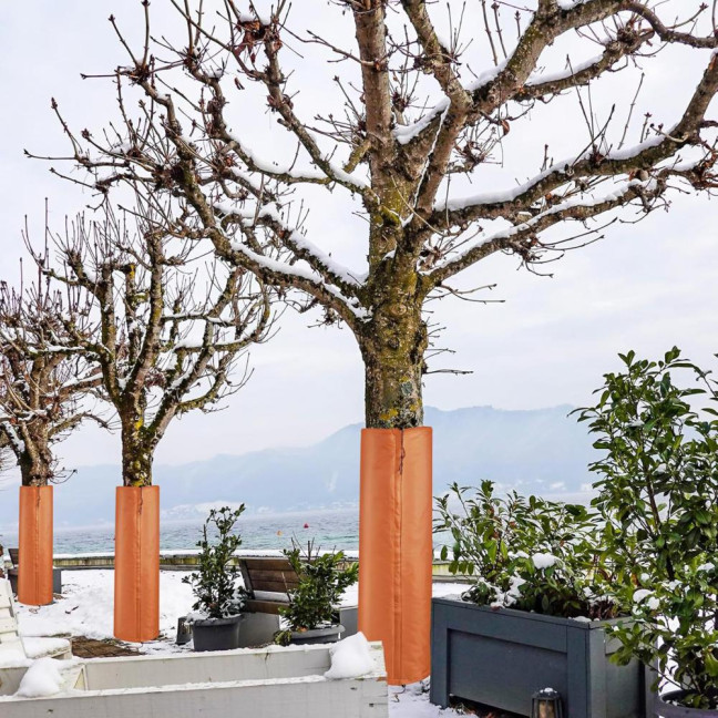 Winter Palm Tree Protector Tree Trunk Insulation Cover with Drawstring Cold Weather Tree Trunk Wrap for Garden Outdoor Protect Tree from Frost Snow Ice Deer 