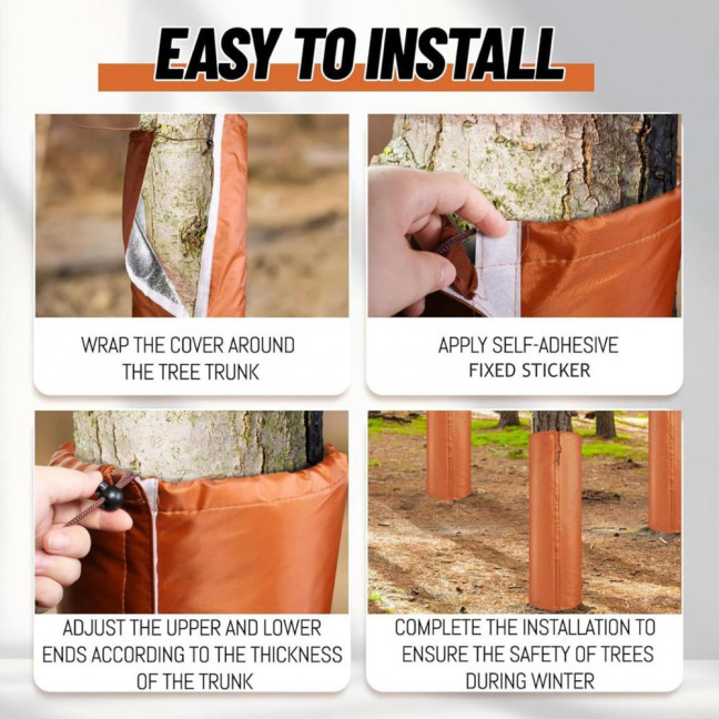 Winter Palm Tree Protector Tree Trunk Insulation Cover with Drawstring Cold Weather Tree Trunk Wrap for Garden Outdoor Protect Tree from Frost Snow Ice Deer 