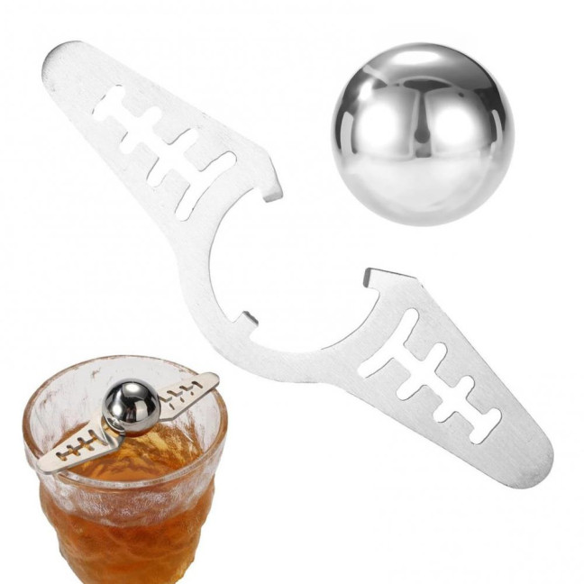 Espresso Cooling Ball Kit Espresso Coffee Cooler with Reusable Ice Sphere Stainless Steel Chiller Ball with Stand for Bourbon Cocktails Accessories