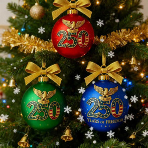 United States 250th Anniversary Ornament 250th Anniversary Acrylic Christmas Ball Ornament Patriotic Christmas Tree Hanging Decor