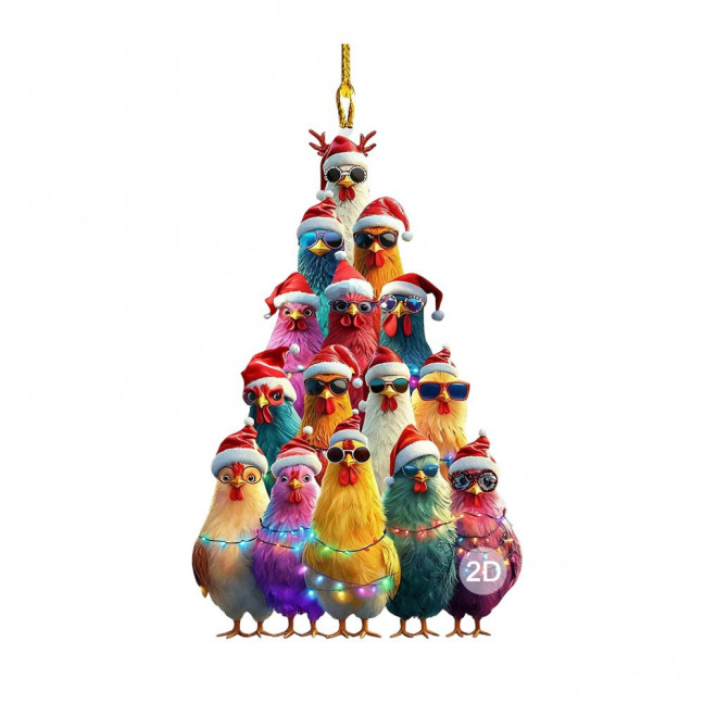 Christmas Tree Ornament Stacking Chicken/Coffee/Tennis Ball Christmas Ornament 2D Acrylic Hanging Decoration for Holiday Home Decor Christmas Tree Ornament Stacking Chicken/Coffee/Tennis Ball Christmas Ornament 2D Acrylic Hanging Decoration for Holiday Home Decor