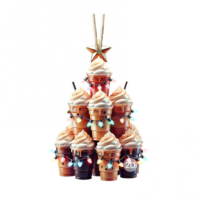 Christmas Tree Ornament Stacking Chicken/Coffee/Tennis Ball Christmas Ornament 2D Acrylic Hanging Decoration for Holiday Home Decor Christmas Tree Ornament Stacking Chicken/Coffee/Tennis Ball Christmas Ornament 2D Acrylic Hanging Decoration for Holiday Home Decor