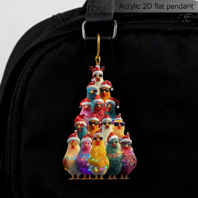 Christmas Tree Ornament Stacking Chicken/Coffee/Tennis Ball Christmas Ornament 2D Acrylic Hanging Decoration for Holiday Home Decor Christmas Tree Ornament Stacking Chicken/Coffee/Tennis Ball Christmas Ornament 2D Acrylic Hanging Decoration for Holiday Home Decor