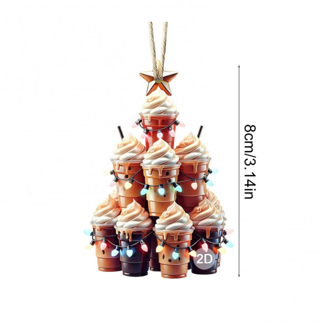 Christmas Tree Ornament Stacking Chicken/Coffee/Tennis Ball Christmas Ornament 2D Acrylic Hanging Decoration for Holiday Home Decor Christmas Tree Ornament Stacking Chicken/Coffee/Tennis Ball Christmas Ornament 2D Acrylic Hanging Decoration for Holiday Home Decor
