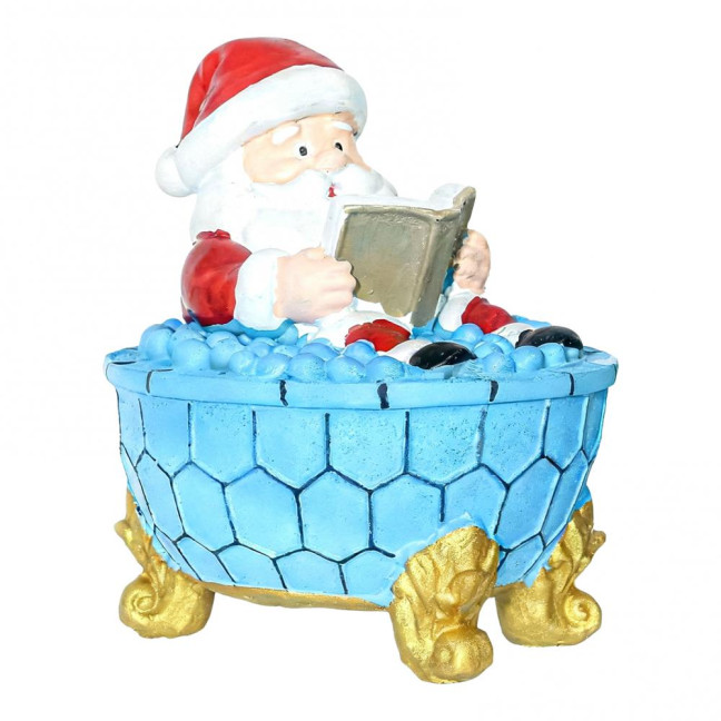 Christmas Santa Bubble Bath Lamp Cute Santa Reading A Book Bathtub Lamp USB Night Light for Bathroom Home Office Desk Decor