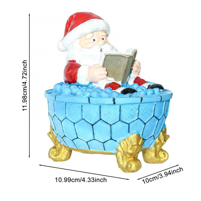 Christmas Santa Bubble Bath Lamp Cute Santa Reading A Book Bathtub Lamp USB Night Light for Bathroom Home Office Desk Decor