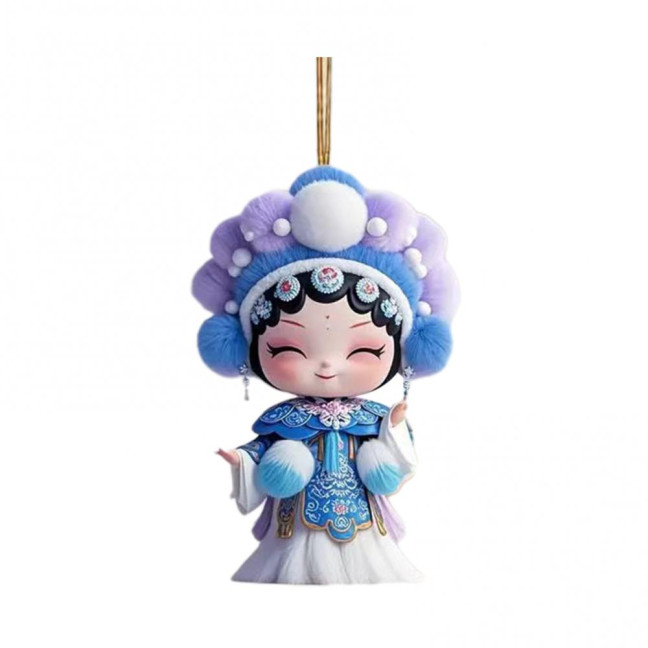 Chinese Opera Figurine Ornament Traditional Chinese Opera Girls Doll Hanging Decor 2D Acrylic Christmas Tree Ornament for Xmas Home Tree Decor