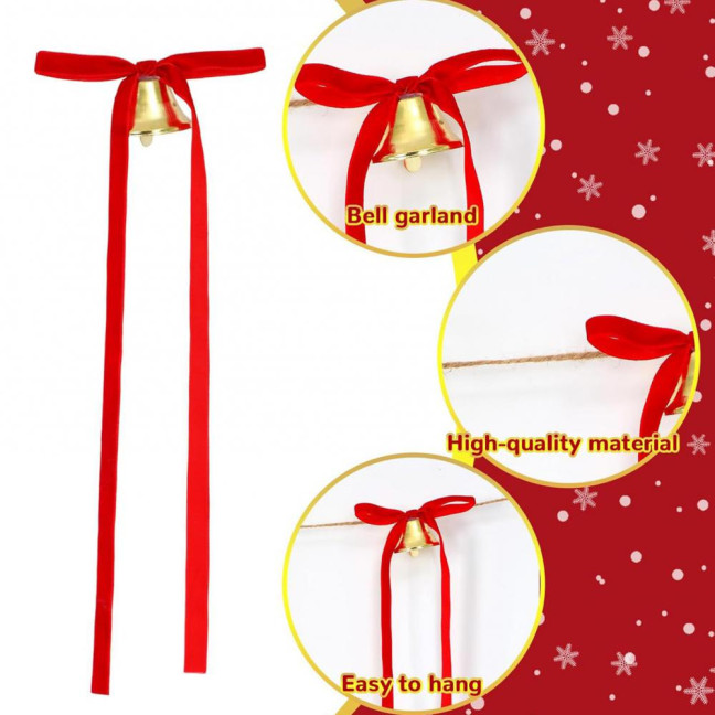 12 Pcs Velvet Bows with Jingle Bell Vintage Christmas Ribbon Bows for Garland Wreath Christmas Tree Decoration 12 Pcs Velvet Bows with Jingle Bell Vintage Christmas Ribbon Bows for Garland Wreath Christmas Tree Decoration