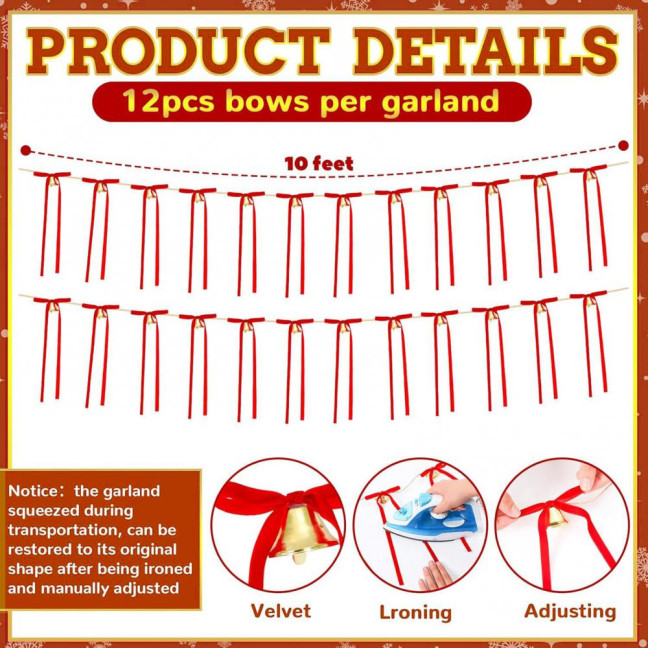 12 Pcs Velvet Bows with Jingle Bell Vintage Christmas Ribbon Bows for Garland Wreath Christmas Tree Decoration 12 Pcs Velvet Bows with Jingle Bell Vintage Christmas Ribbon Bows for Garland Wreath Christmas Tree Decoration