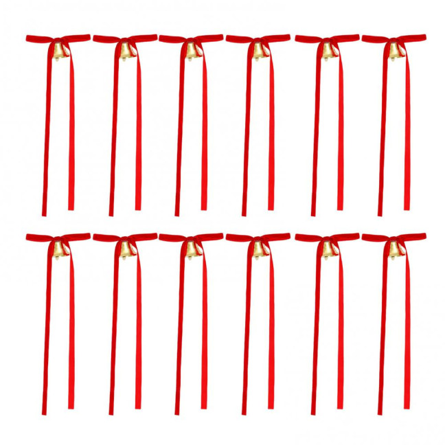 12 Pcs Velvet Bows with Jingle Bell Vintage Christmas Ribbon Bows for Garland Wreath Christmas Tree Decoration 12 Pcs Velvet Bows with Jingle Bell Vintage Christmas Ribbon Bows for Garland Wreath Christmas Tree Decoration