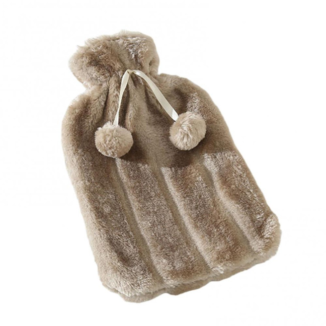 2000ML Rubber Hot Water Bottle with Soft Plush Cover Leak-Proof Back Neck Shoulder Menstrual Cramp Pain Relief Hot Cold Compress Warmer Bag 