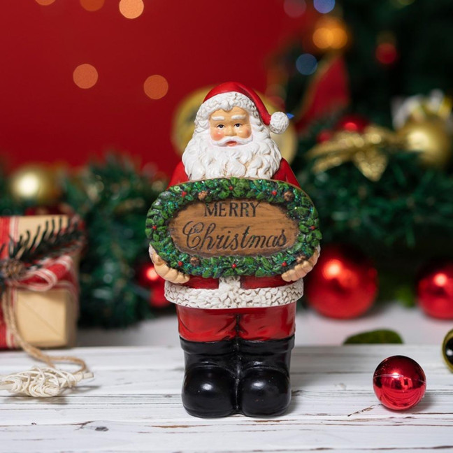 Merry Christmas Decoration Santa Claus Resin Statue for Holiday Home Display Festive Holding Sign Ornament for Shelf & Mantel Merry Christmas Decoration Santa Claus Resin Statue for Holiday Home Display Festive Holding Sign Ornament for Shelf & Mantel