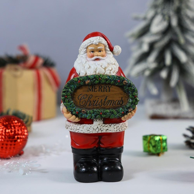 Merry Christmas Decoration Santa Claus Resin Statue for Holiday Home Display Festive Holding Sign Ornament for Shelf & Mantel Merry Christmas Decoration Santa Claus Resin Statue for Holiday Home Display Festive Holding Sign Ornament for Shelf & Mantel