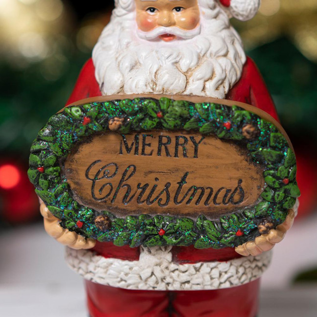 Merry Christmas Decoration Santa Claus Resin Statue for Holiday Home Display Festive Holding Sign Ornament for Shelf & Mantel Merry Christmas Decoration Santa Claus Resin Statue for Holiday Home Display Festive Holding Sign Ornament for Shelf & Mantel