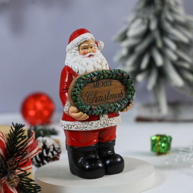 Merry Christmas Decoration Santa Claus Resin Statue for Holiday Home Display Festive Holding Sign Ornament for Shelf & Mantel Merry Christmas Decoration Santa Claus Resin Statue for Holiday Home Display Festive Holding Sign Ornament for Shelf & Mantel