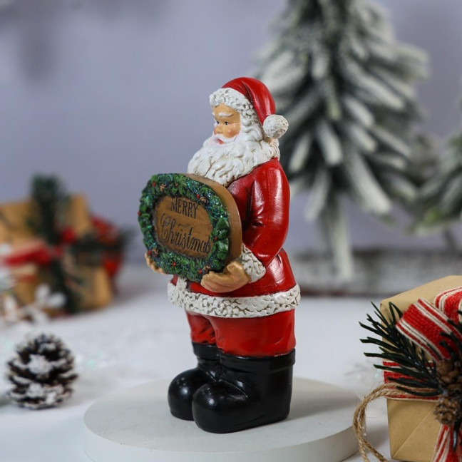 Merry Christmas Decoration Santa Claus Resin Statue for Holiday Home Display Festive Holding Sign Ornament for Shelf & Mantel Merry Christmas Decoration Santa Claus Resin Statue for Holiday Home Display Festive Holding Sign Ornament for Shelf & Mantel