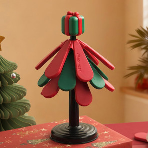 Christmas Tree Silicone Trivet Heat Resistant Pot Holder for Hot Pans Non-Slip Foldable Mat for Kitchen Dining Decor