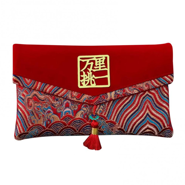 Large Capacity Wedding Red Envelope Blessing Embroidery Tassel Design Red Money Packet Chinese Style Red Money Packet for Weddings