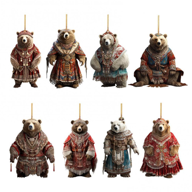 Polar Bear Christmas Ornament Cute Bear Xmas Tree Ornament 2D Acrylic Hanging Pendant for Car Interior Home Decor Polar Bear Christmas Ornament Cute Bear Xmas Tree Ornament 2D Acrylic Hanging Pendant for Car Interior Home Decor