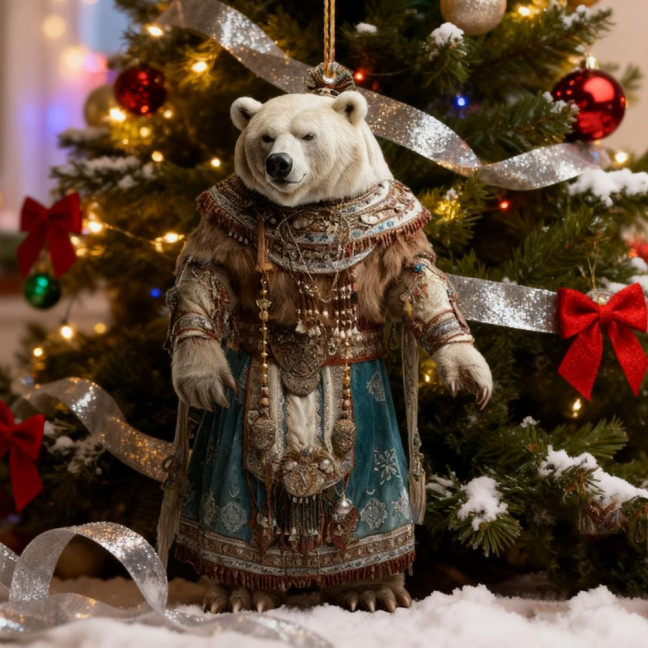 Polar Bear Christmas Ornament Cute Bear Xmas Tree Ornament 2D Acrylic Hanging Pendant for Car Interior Home Decor Polar Bear Christmas Ornament Cute Bear Xmas Tree Ornament 2D Acrylic Hanging Pendant for Car Interior Home Decor