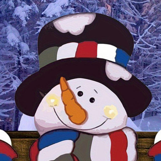 Snowman Fence Peeker Christmas Decoration Funny Wooden Christmas Fence Ornament Cute Snowman Peeking Yard Sign for Garden Courtyard Wall Holiday Home Decor