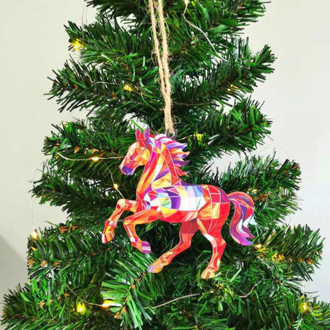 Christmas Horse Ornaments 2D Acrylic Colorful Horse Ornament for Christmas Tree Equestrian Gifts for Women Horse Lovers Christmas Horse Ornaments 2D Acrylic Colorful Horse Ornament for Christmas Tree Equestrian Gifts for Women Horse Lovers