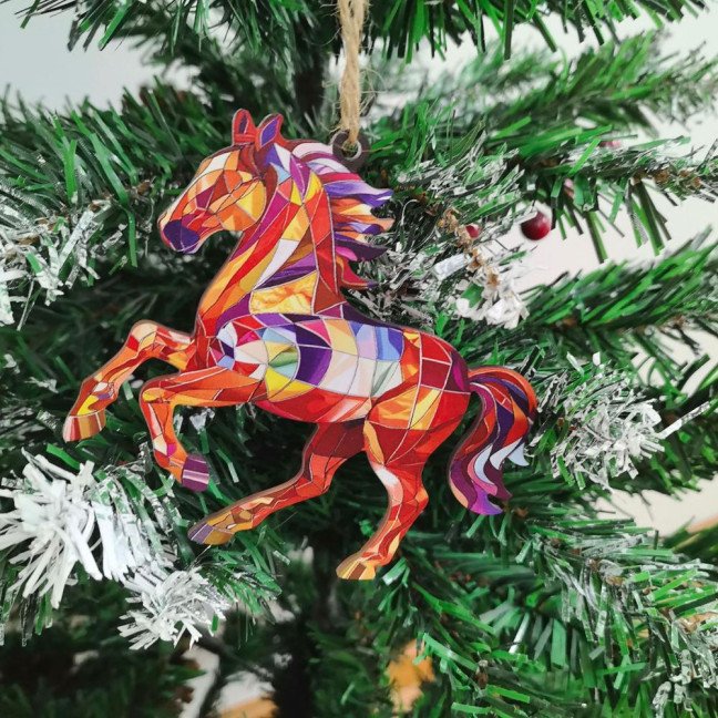 Christmas Horse Ornaments 2D Acrylic Colorful Horse Ornament for Christmas Tree Equestrian Gifts for Women Horse Lovers Christmas Horse Ornaments 2D Acrylic Colorful Horse Ornament for Christmas Tree Equestrian Gifts for Women Horse Lovers