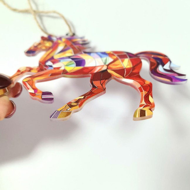 Christmas Horse Ornaments 2D Acrylic Colorful Horse Ornament for Christmas Tree Equestrian Gifts for Women Horse Lovers Christmas Horse Ornaments 2D Acrylic Colorful Horse Ornament for Christmas Tree Equestrian Gifts for Women Horse Lovers