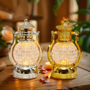 LED Christmas Night Lamp Flame-Free Warm Glow Creative Honeycomb Design Retro Night Light for Home Room Decor