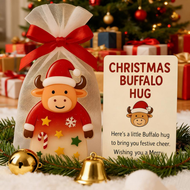 Christmas Pocket Hug Gift Mini Buffalo Pocket Hug Token with Heartwarming Cards Emotional Support Gifts for Friends Family Christmas Pocket Hug Gift Mini Buffalo Pocket Hug Token with Heartwarming Cards Emotional Support Gifts for Friends Family