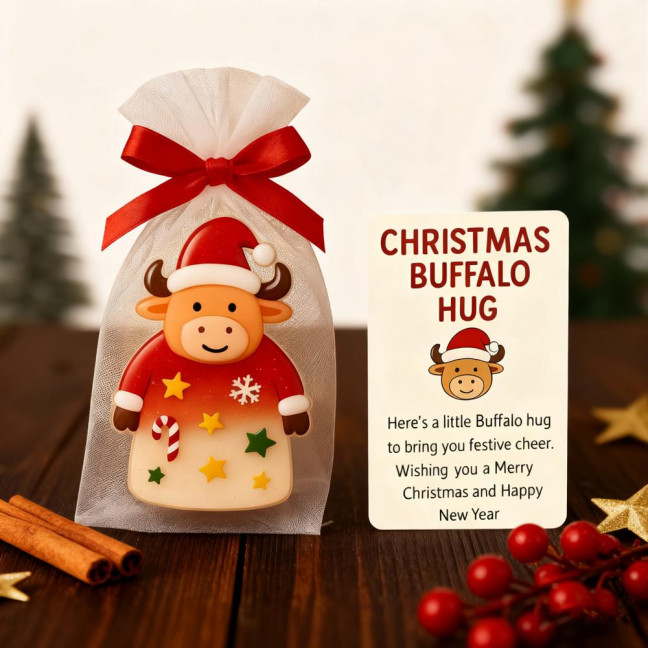Christmas Pocket Hug Gift Mini Buffalo Pocket Hug Token with Heartwarming Cards Emotional Support Gifts for Friends Family Christmas Pocket Hug Gift Mini Buffalo Pocket Hug Token with Heartwarming Cards Emotional Support Gifts for Friends Family